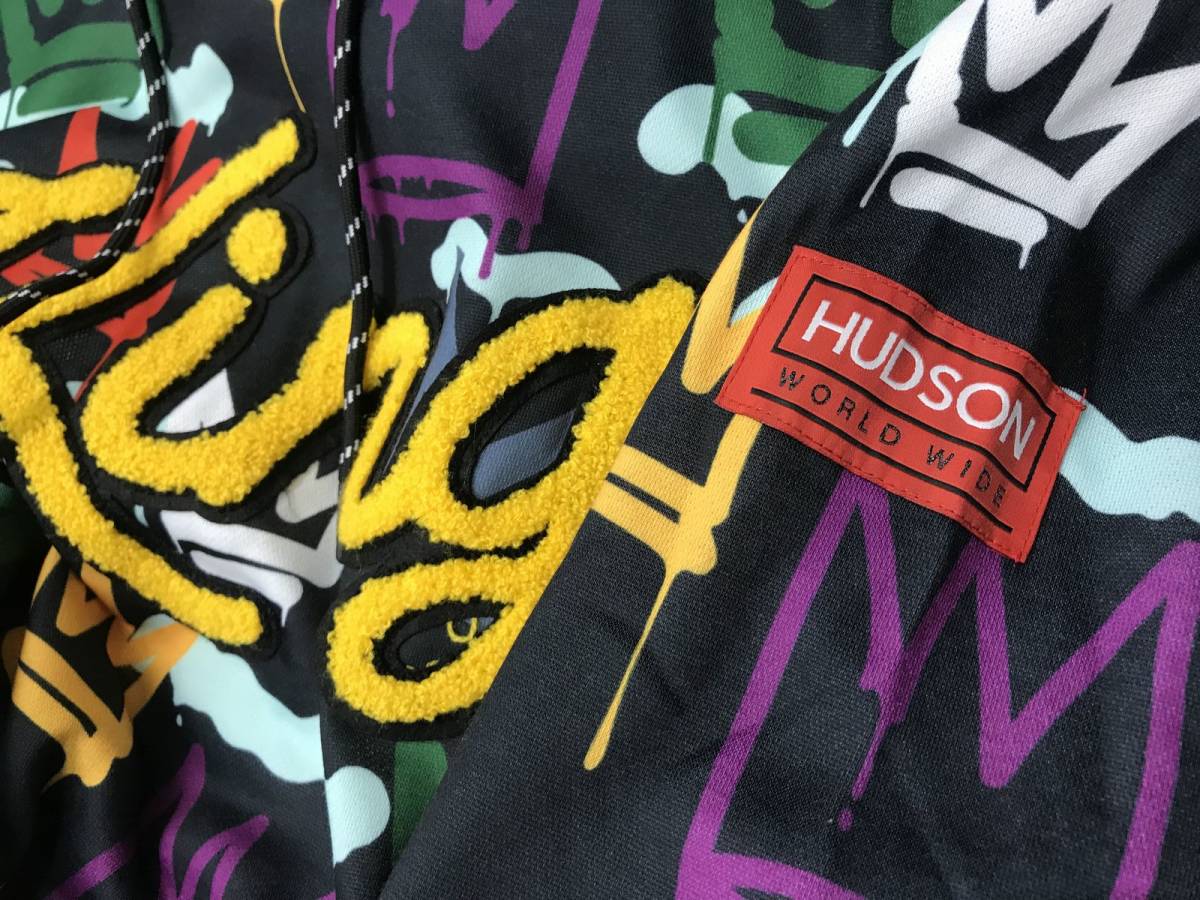 USA正規品 【M】 HUDSON NYC ハドソン ニューヨーク King Basquiat キング バスキア 総柄 白 プルオーバー パーカー 王冠 ストリート _同モデル色違い参考画像