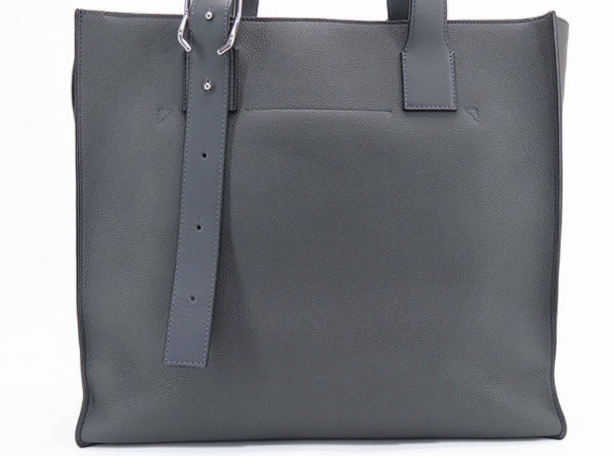 美品】ロエベ LOEWE バックル ジッパー トートバッグ アンスラ 美品】ロエベ LOEWE バックル ジッパー トートバッグ アンスラ