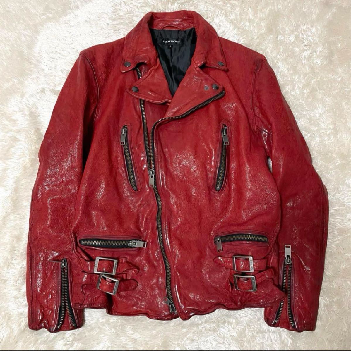 JACKROSE/ジャックローズ/美品】ライダースジャケット【レッド JACKROSE/ジャックローズ/美品】ライダースジャケット【レッド