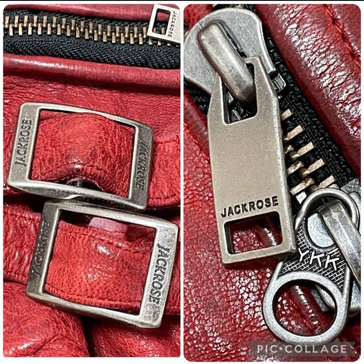 JACKROSE/ジャックローズ/美品】ライダースジャケット【レッド JACKROSE/ジャックローズ/美品】ライダースジャケット【レッド