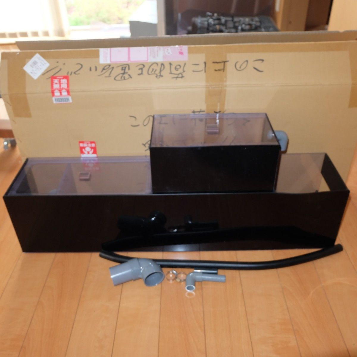 元箱あり ぷぅ工房 90cm水槽用上部フィルター ウール槽 3面 元箱あり ぷぅ工房 90cm水槽用上部フィルター ウール槽 3面