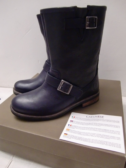  free shipping new goods exhibition goods Italy departure CAFe\'NOIR Cafe nowa-ru41 26.5cm rom and rear (before and after) engineer Rider's boots Work boots leather made 