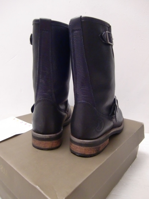  free shipping new goods exhibition goods Italy departure CAFe\'NOIR Cafe nowa-ru41 26.5cm rom and rear (before and after) engineer Rider's boots Work boots leather made 