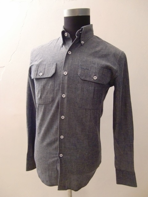 送料無料 MADE IN CANADA PAULROSE PRODUCTS シャンブレー B.D.シャツ 耳付 マチ デニム ワーク シャツ DENIM ボタンダウン カナダ製　_画像1