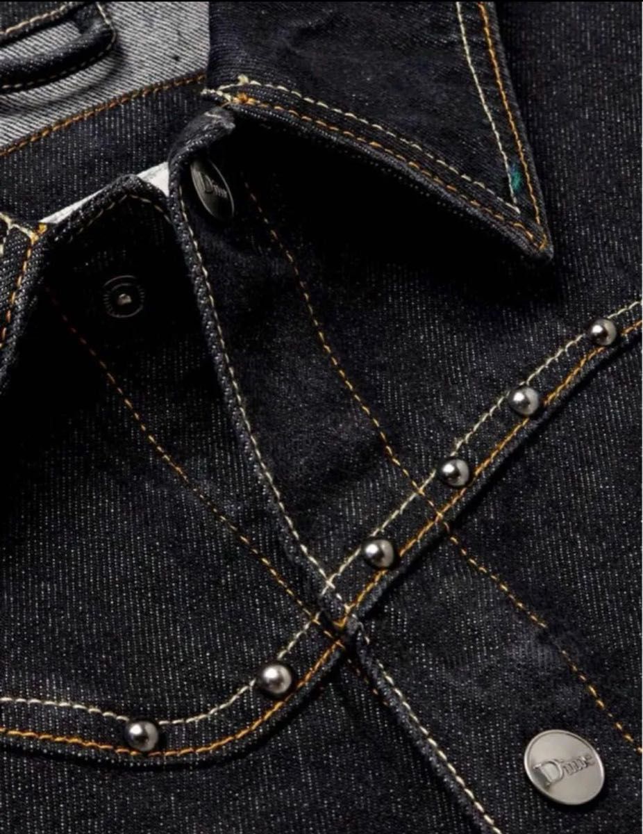 DIME デニム ジャケット ロゴ刺繍入り スタッズ付き XL|Yahoo DIME デニム ジャケット ロゴ刺繍入り スタッズ付き XL|Yahoo