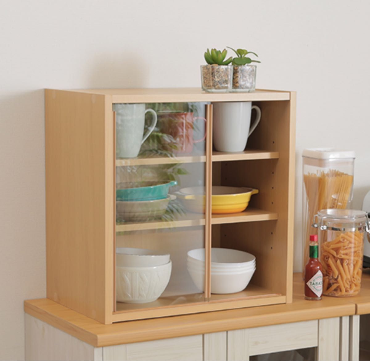 ミニ食器棚 幅43cm キッチン収納 食器棚 収納ラック 収納家具 ミニ食器棚 幅43cm キッチン収納 食器棚 収納ラック 収納家具
