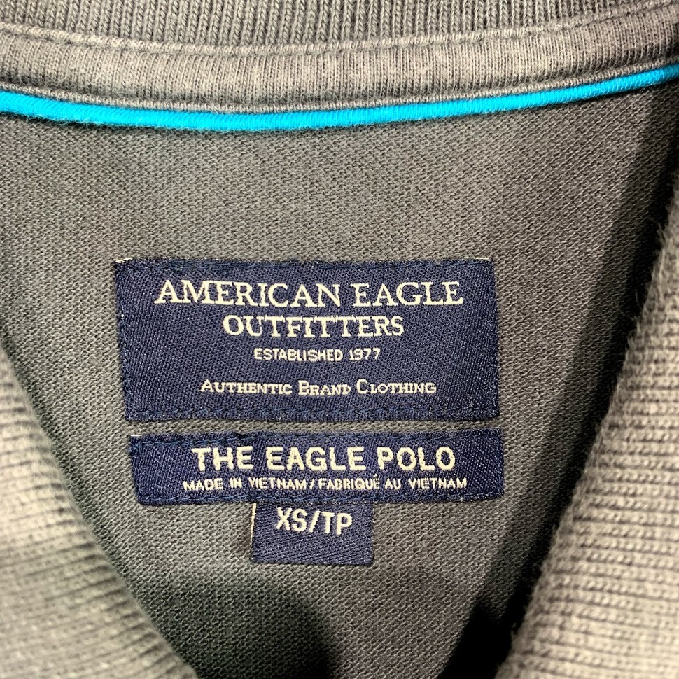 Americaneagle アメリカンイーグル 半袖 ポロシャツ グレー XSサイズ ワンポイント_画像2