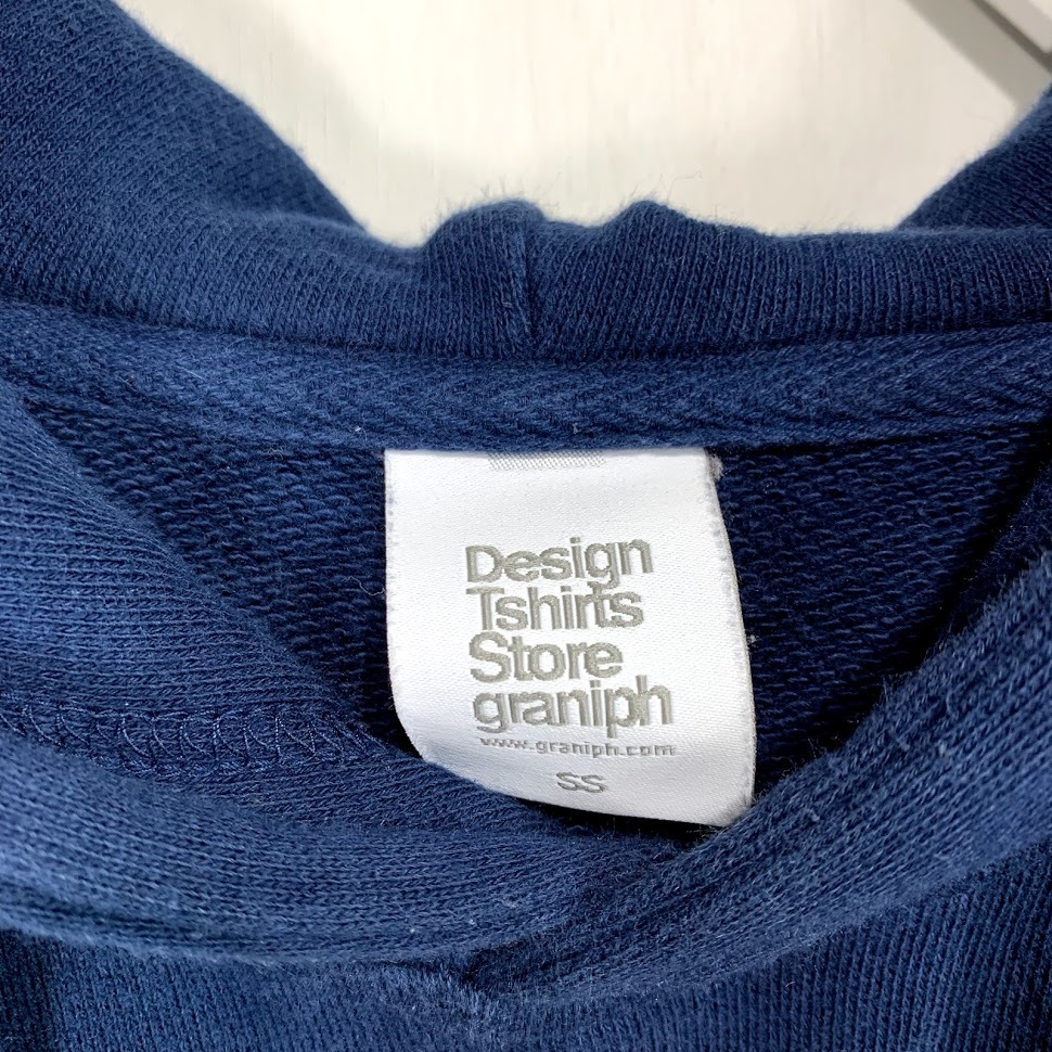 Design Tshirts store graniph スウェット パーカー SSサイズ デザイン ティーシャツ ストア グラニフ ラムラム王 ネイビー 紺_画像2