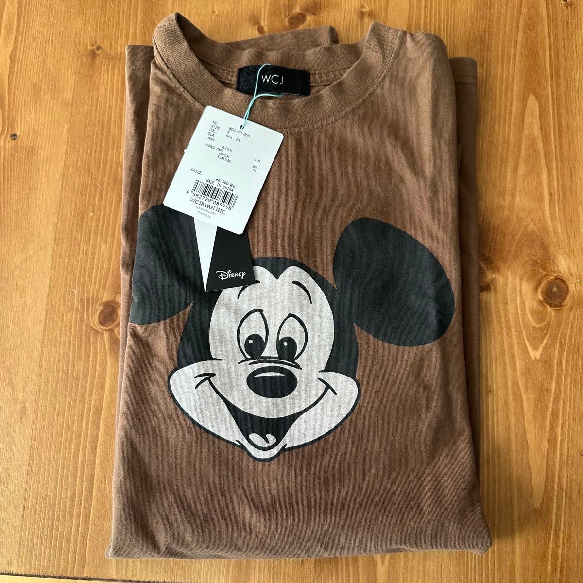 ブラウン 茶色 WCJ WC ミッキー ディズニー Tシャツ ブラウン 茶色 WCJ WC ミッキー ディズニー Tシャツ