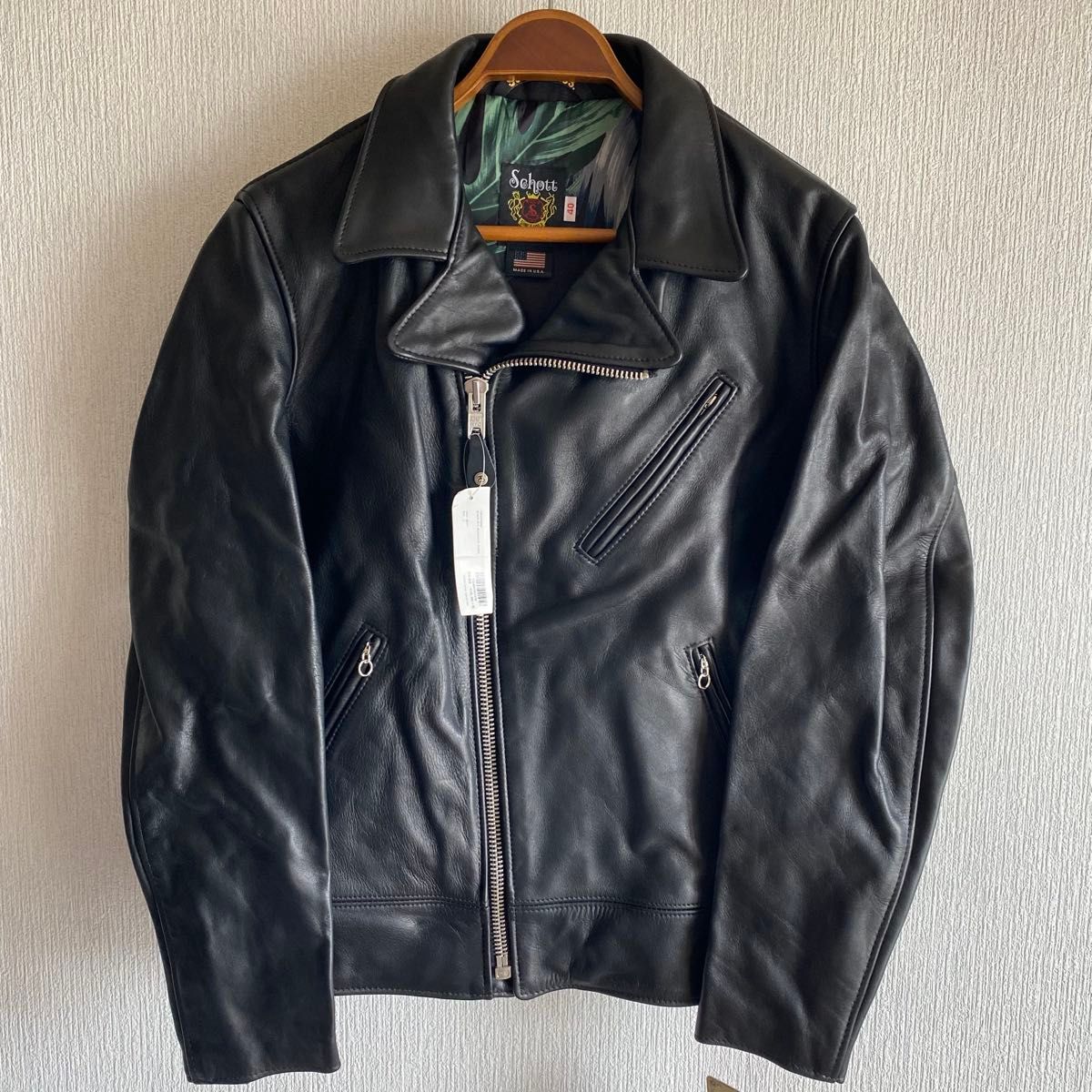 レア デッドストック 【米国製】Stussy x Schott レザー レア デッドストック 【米国製】Stussy x Schott レザー