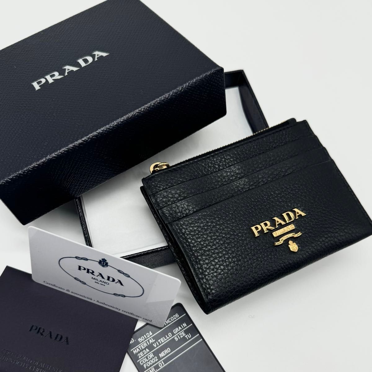 【完売必至】プラダ■グレインレザー フラグメントケース 未使用級美品・付属品完備】PRADA プラダ フラグメントケース