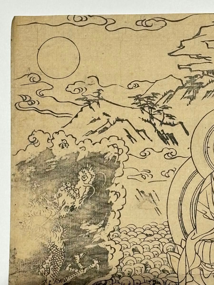 釈迦坐像図」木版画 1枚|仏教美術 木版画 仏画 和本 江戸時代 釈迦坐像図」木版画 1枚|仏教美術 木版画 仏画 和本 江戸時代