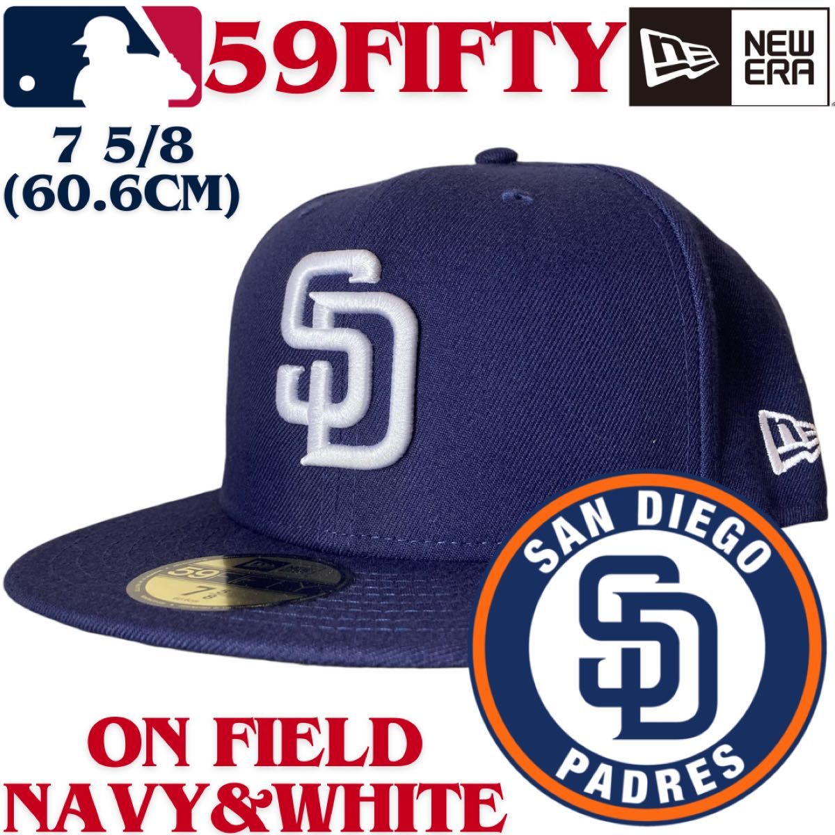 海外限定】7 5/8 ニューエラ サンディエゴパドレス 59FIFTY 海外限定】7 5/8 ニューエラ サンディエゴパドレス 59FIFTY