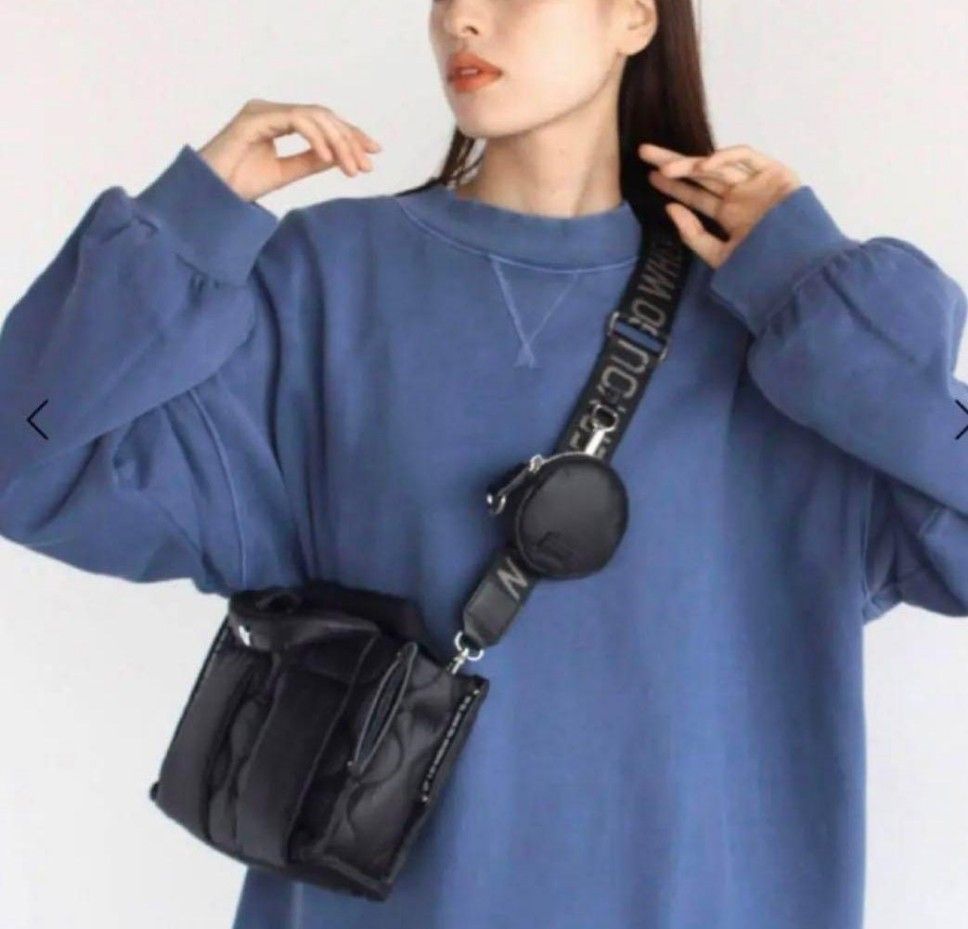 ヌエール nouer 2wayナイロンショルダーバッグ ブラック ヌエール nouer 2wayナイロンショルダーバッグ ブラック