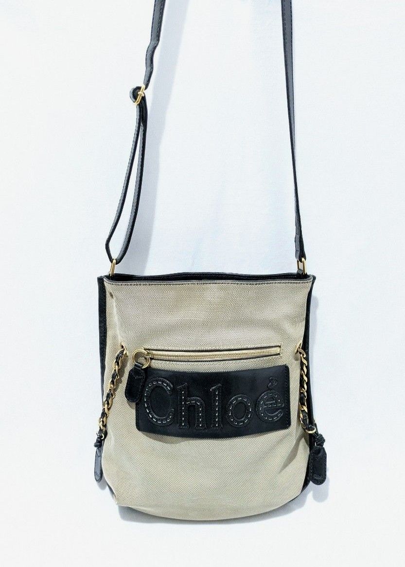 Chloe クロエ ハーレー ロゴ ショルダーバッグ キャンバス Chloe クロエ ハーレー ロゴ ショルダーバッグ キャンバス