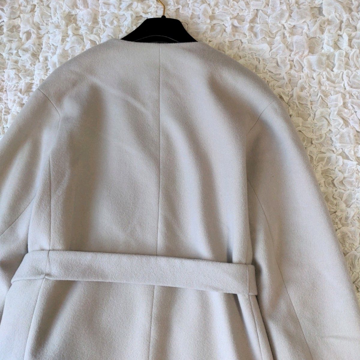セオリーリュクス 19AW ノーカラー ベルト ロングコート セオリーリュクス 19AW ノーカラー ベルト ロングコート