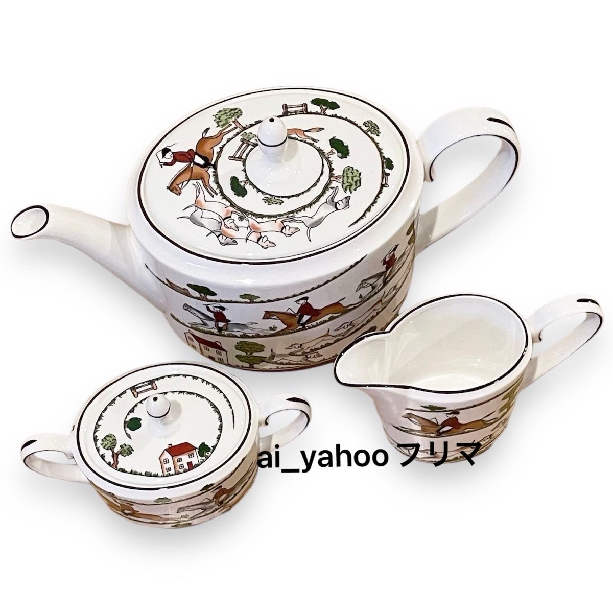 新品 廃盤希少 ウェッジウッド ハンティングシーン ティーセット 新品 廃盤希少 ウェッジウッド ハンティングシーン ティーセット