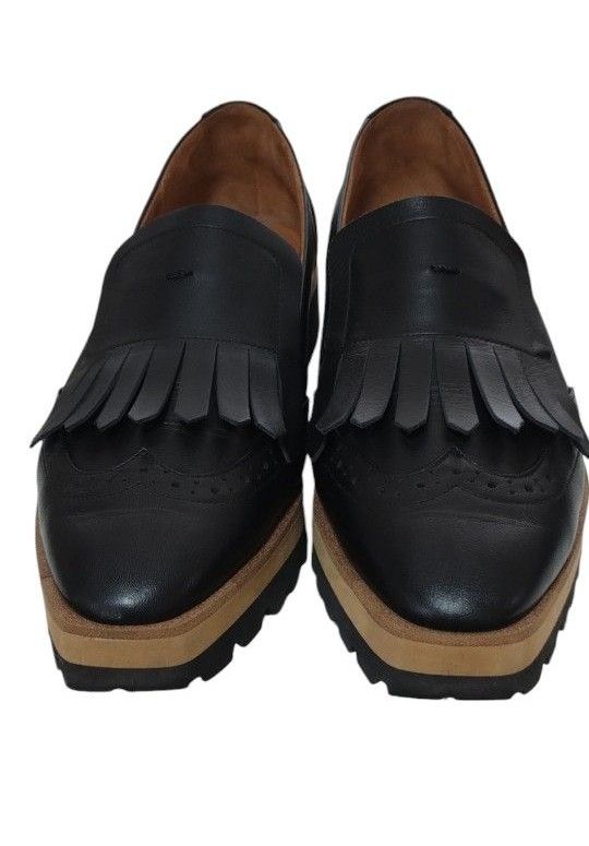 美品 銀座かねまつ 晴雨兼用トラッドフリンジ ローファー レザー 美品 銀座かねまつ 晴雨兼用トラッドフリンジ ローファー レザー