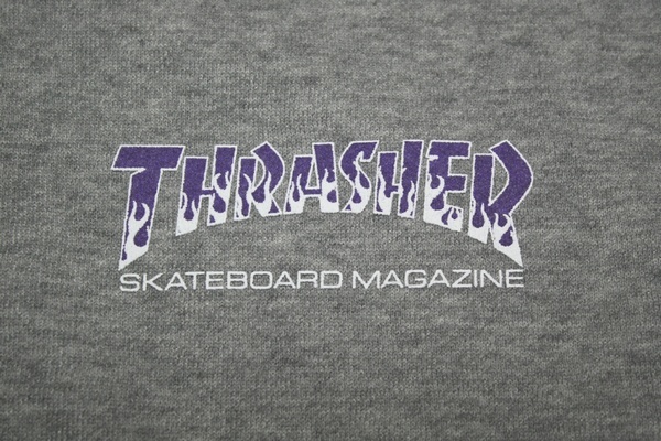 新品 THRASHER パーカー M フルジップ スラッシャー ストリート スケボー スケーター スウェット フーディ グレー TH8662B_画像3