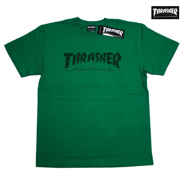 新品 THRASHER Tシャツ M スラッシャー ストリート スケボー スケーター 緑 グリーン TH91113_画像1