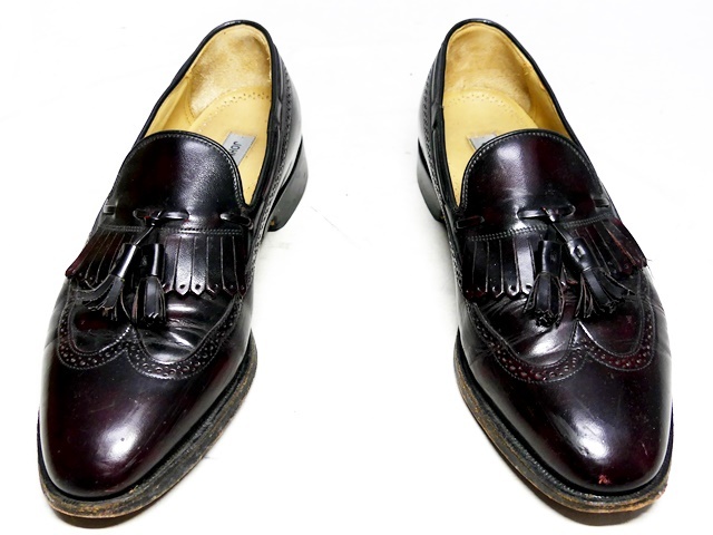 即決 JOHNSTON&MURPHY 27 5cm レザータッセルローファー ジョンストン