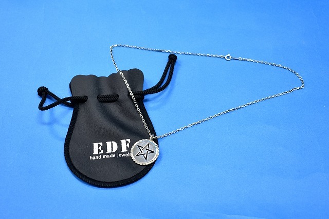 EDF （イーディーエフ）ラインスターツイストポリッシュペンダント Twist Frame Polish SILVER Jewelry アクセサリースター ネックレス