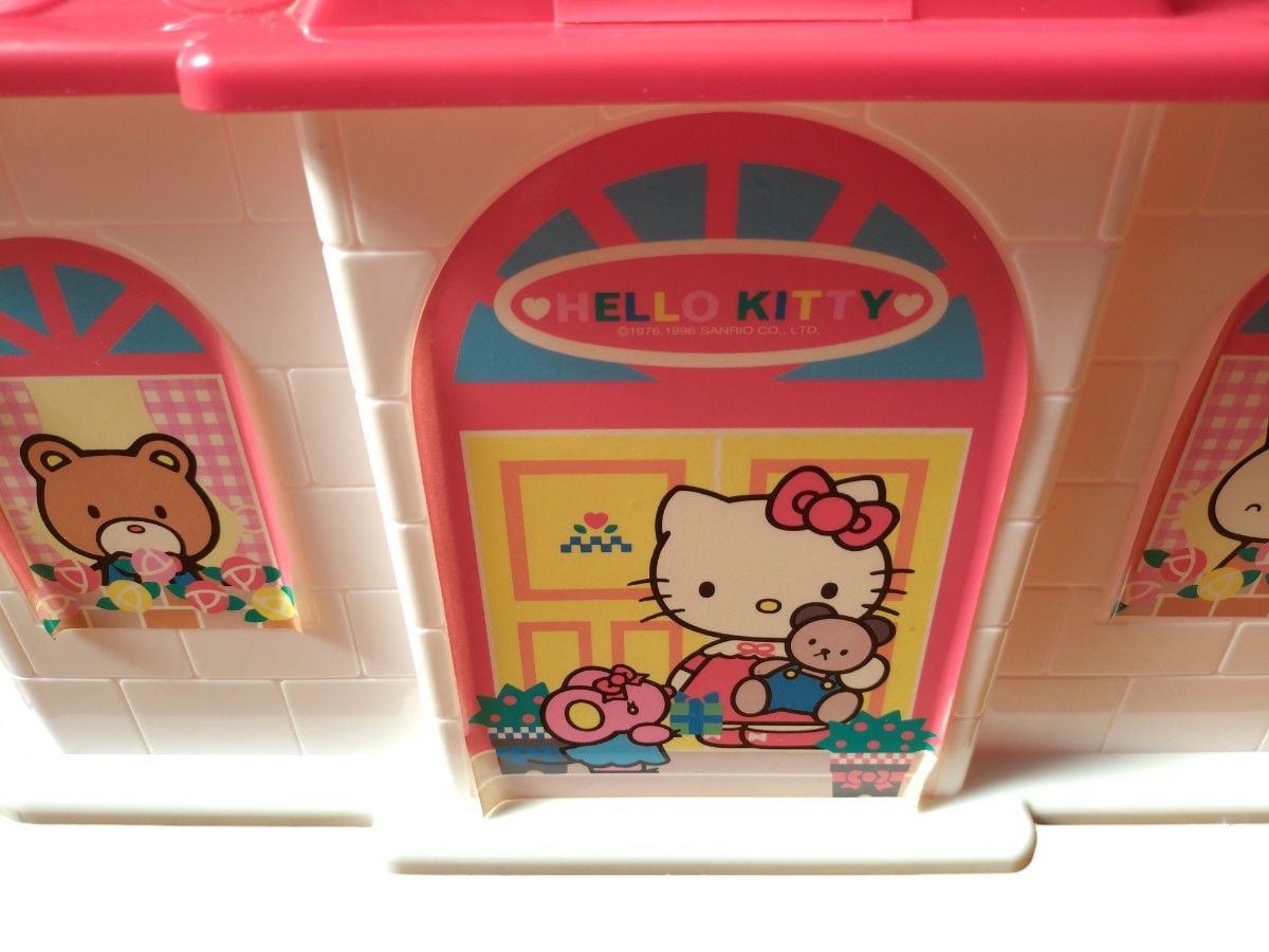 昭和レトロ ハローキティ おうち型 おもちゃ箱 入れ物 容器 昭和レトロ ハローキティ おうち型 おもちゃ箱 入れ物 容器