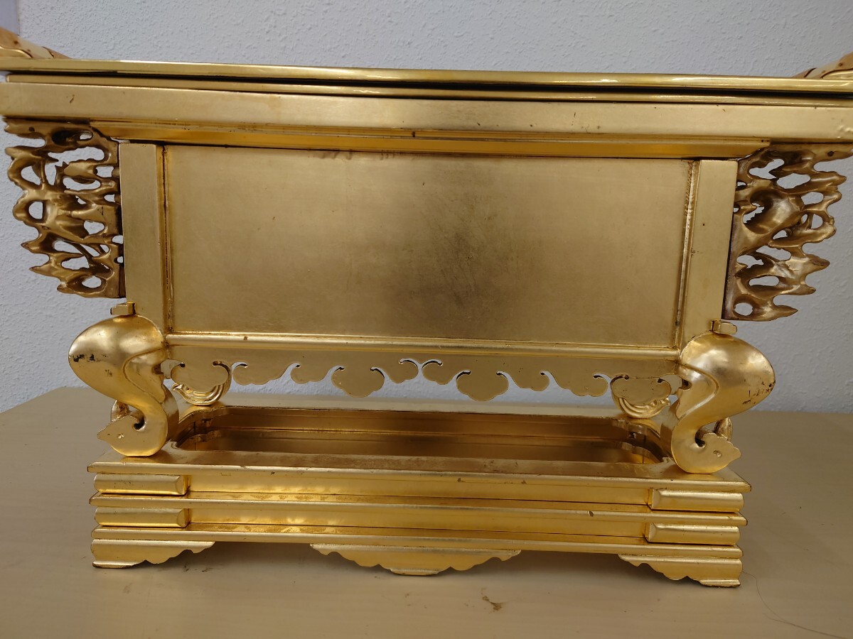仏具 阿弥陀堂型前卓 1尺6寸 中古品 打敷 華瓶卓 阿弥陀卓 仏具 阿弥陀堂型前卓 1尺6寸 中古品 打敷 華瓶卓 阿弥陀卓