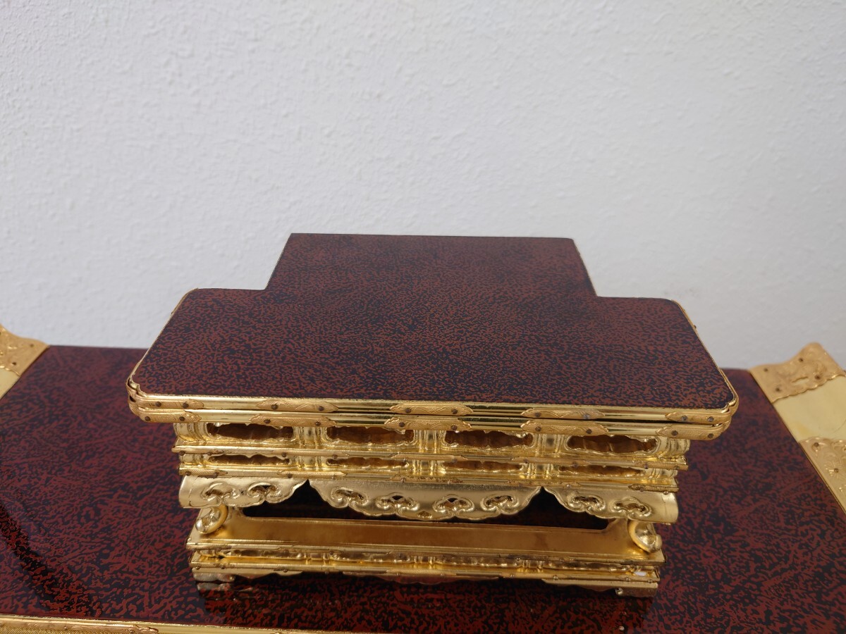 仏具 阿弥陀堂型前卓 1尺6寸 中古品 打敷 華瓶卓 阿弥陀卓 仏具 阿弥陀堂型前卓 1尺6寸 中古品 打敷 華瓶卓 阿弥陀卓