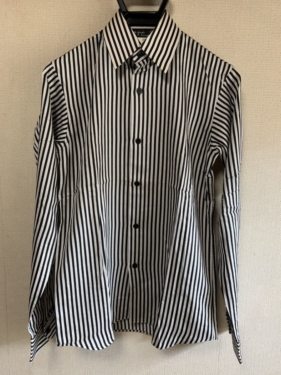 agnes b homme アニエスベーオム ストライプ 長袖シャツ サイズ36
