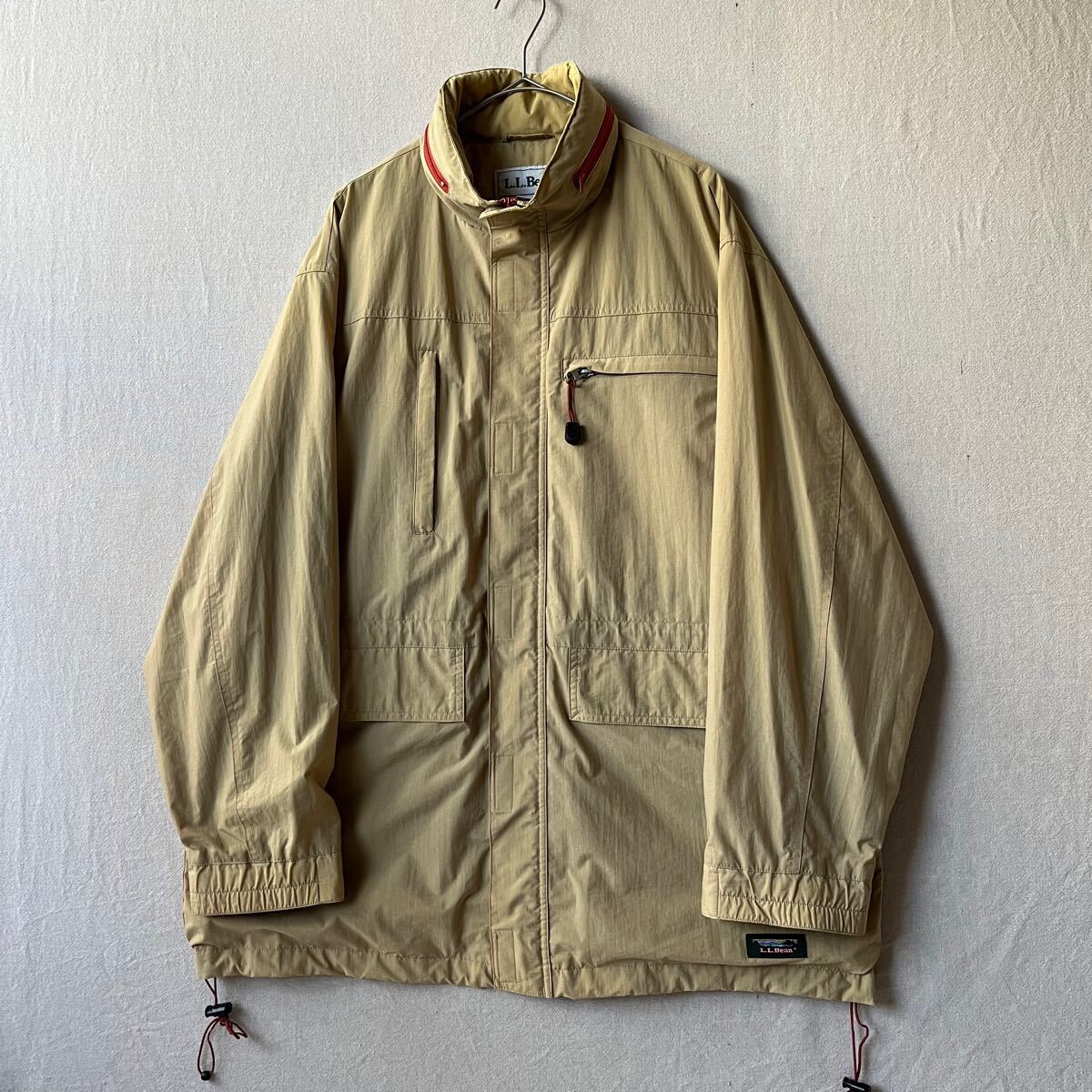 専門店では L.L.Bean 80s マウンテンパーカー O4-10030-9673 90s ビンテージ USA フード アウトドア ジャケット オレンジ ベージュ ナイロン M / 男性用