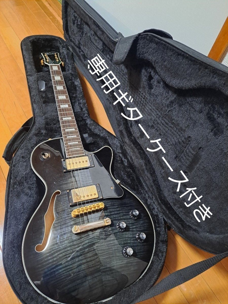 Bacchus Live Road モデル セミアコ ギターケース付き 黒 青 金 Bacchus Live Road モデル セミアコ ギターケース付き 黒 青 金