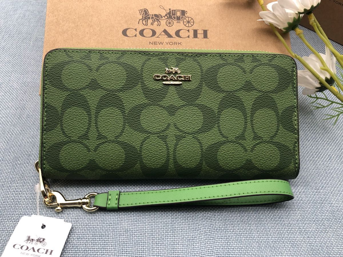 COACH 財布 コーチ 長財布 グリーン 新品未使用 レディース COACH 財布 コーチ 長財布 グリーン 新品未使用 レディース