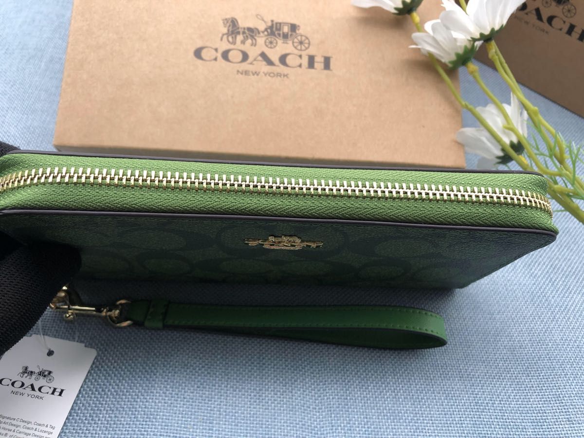 COACH 財布 コーチ 長財布 グリーン 新品未使用 レディース COACH 財布 コーチ 長財布 グリーン 新品未使用 レディース