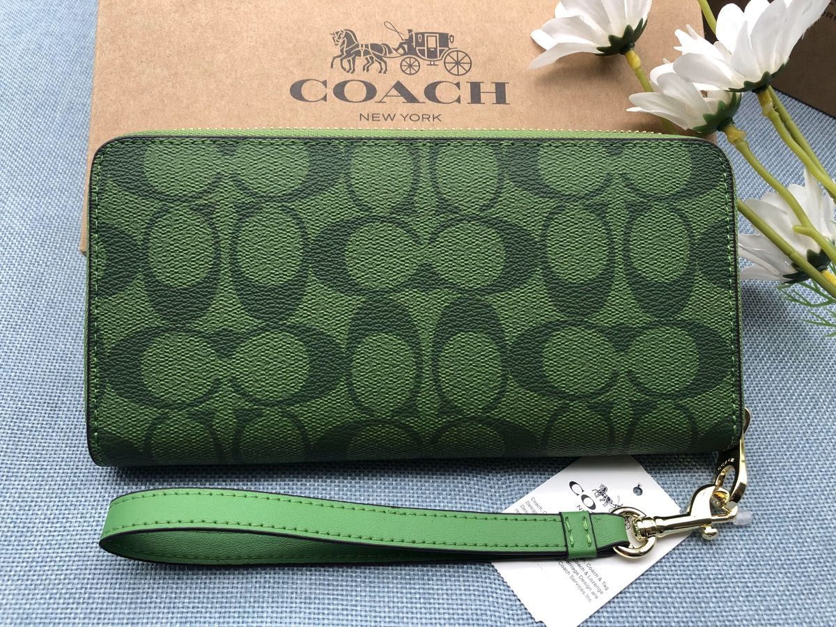 COACH 財布 コーチ 長財布 グリーン 新品未使用 レディース COACH 財布 コーチ 長財布 グリーン 新品未使用 レディース
