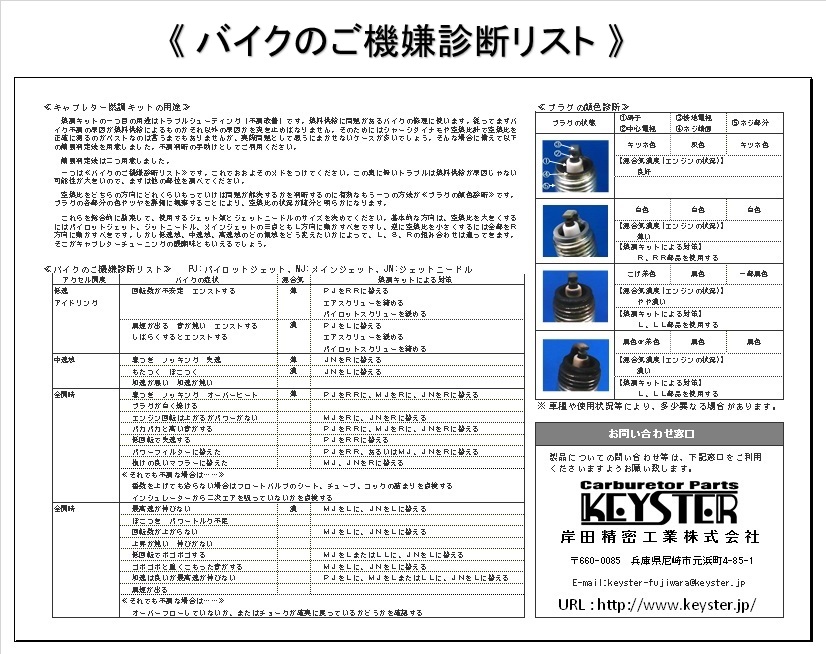 ■ FK-0043　 KZ750　 B1-B3　キャブレター 　リペアキット　キースター　KEYSTER　燃調キット　4_画像4