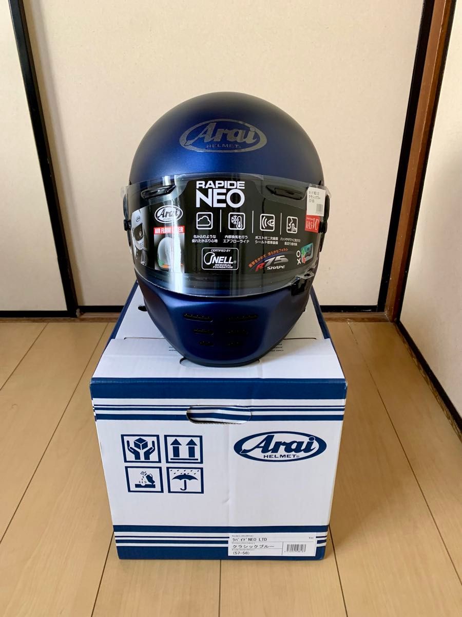 未使用 東単オリジナル ARAI RAPIDE NEO クラシックブルー M(頭 未使用 東単オリジナル ARAI RAPIDE NEO クラシックブルー M(頭