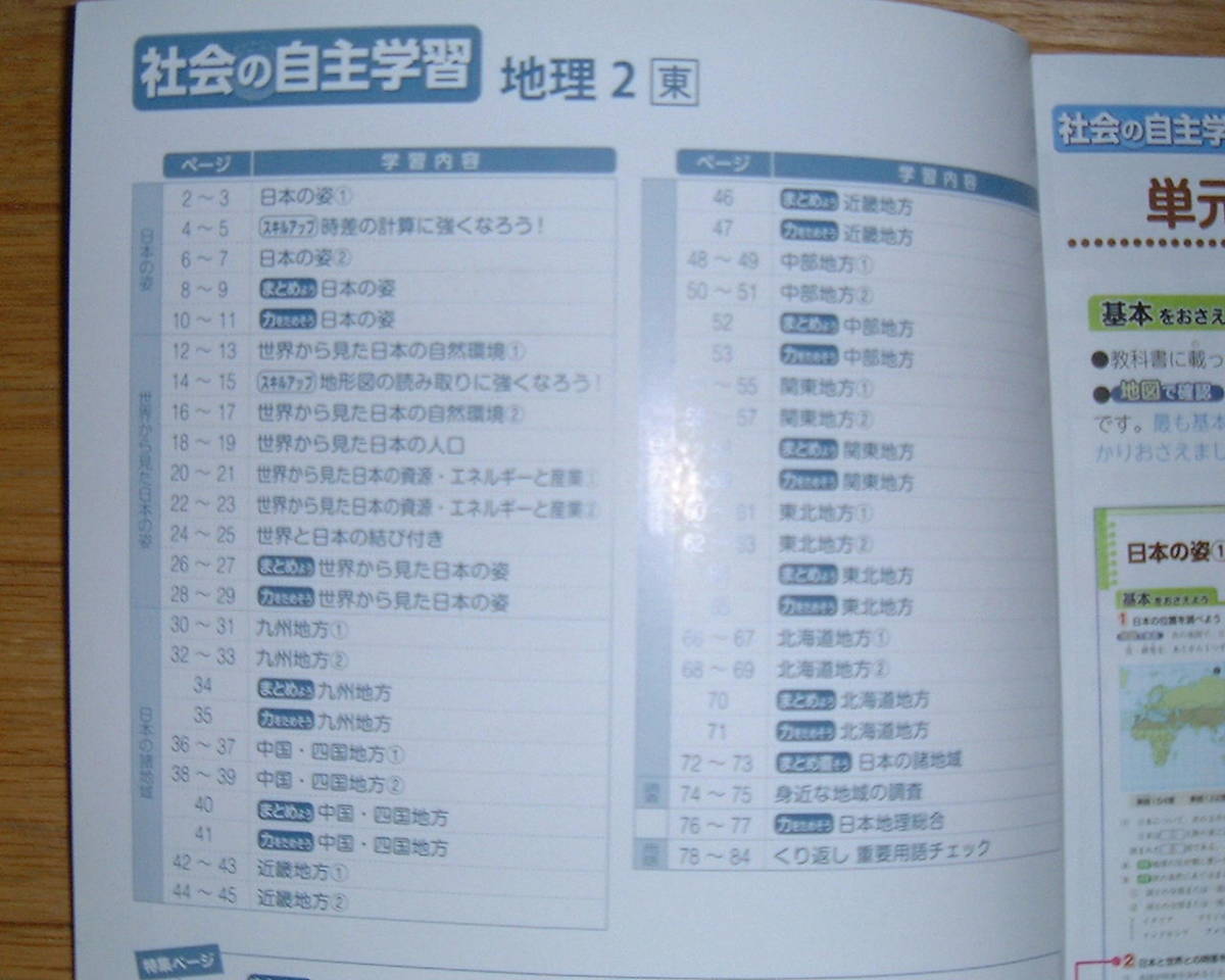 ヤフオク 学校教材 社会の自主学習 地理２ 東京書籍版