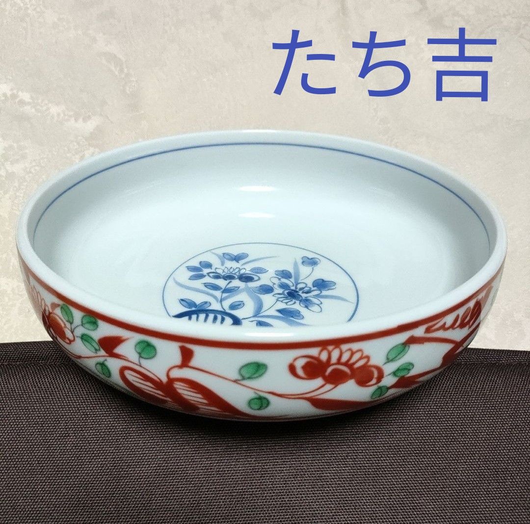 美品〉たち吉 花柄 和食器 赤絵 菓子鉢 煮物鉢 サラダ鉢 丸鉢 丸 美品〉たち吉 花柄 和食器 赤絵 菓子鉢 煮物鉢 サラダ鉢 丸鉢 丸