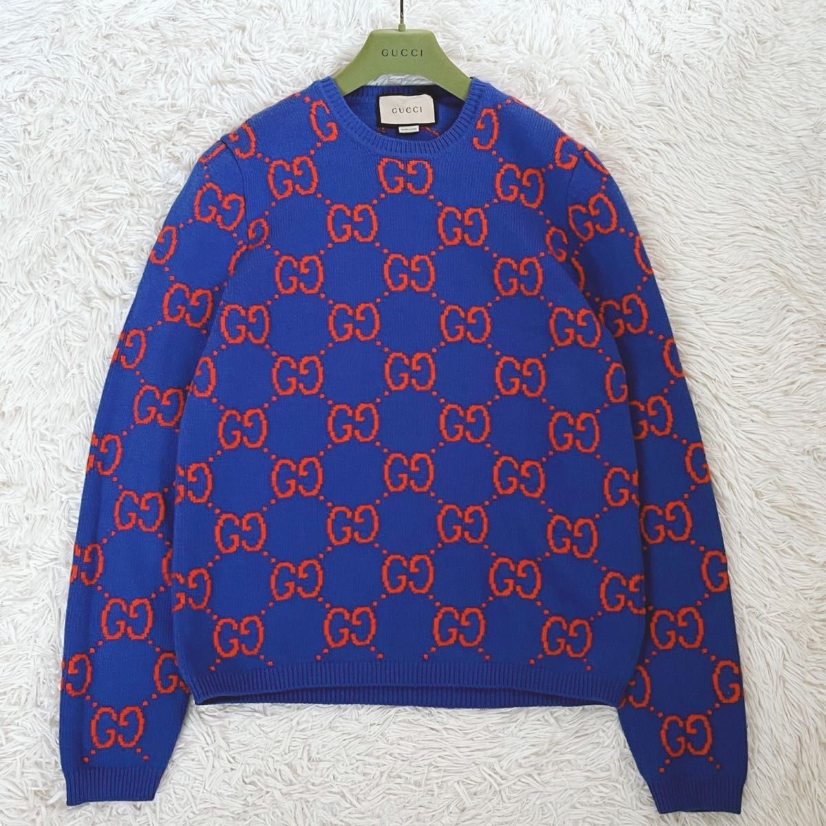 未使用級】グッチ GUCCI 22ssモデル 現行 ニット セーター GG柄 未使用級】グッチ GUCCI 22ssモデル 現行 ニット セーター GG柄