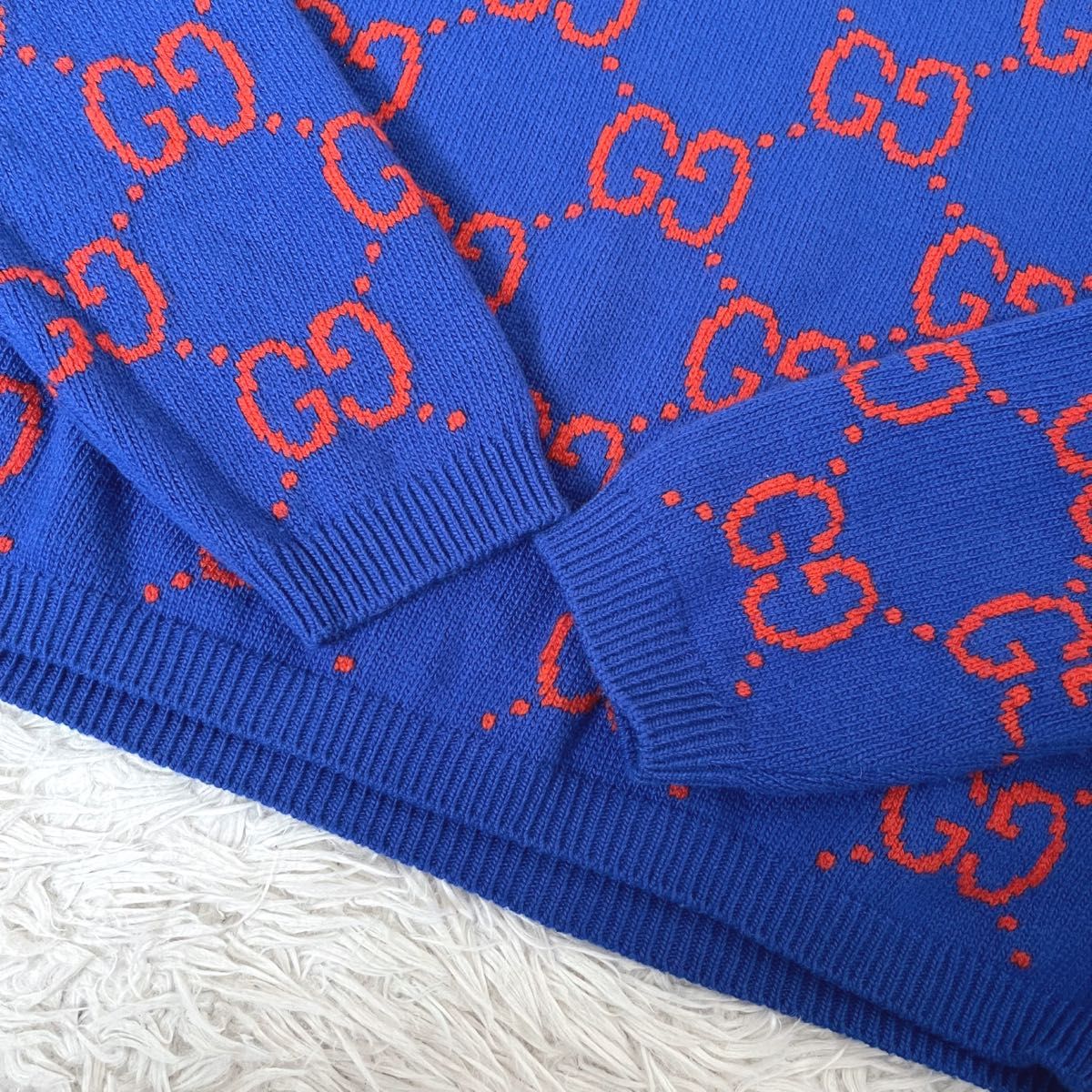未使用級】グッチ GUCCI 22ssモデル 現行 ニット セーター GG柄 未使用級】グッチ GUCCI 22ssモデル 現行 ニット セーター GG柄