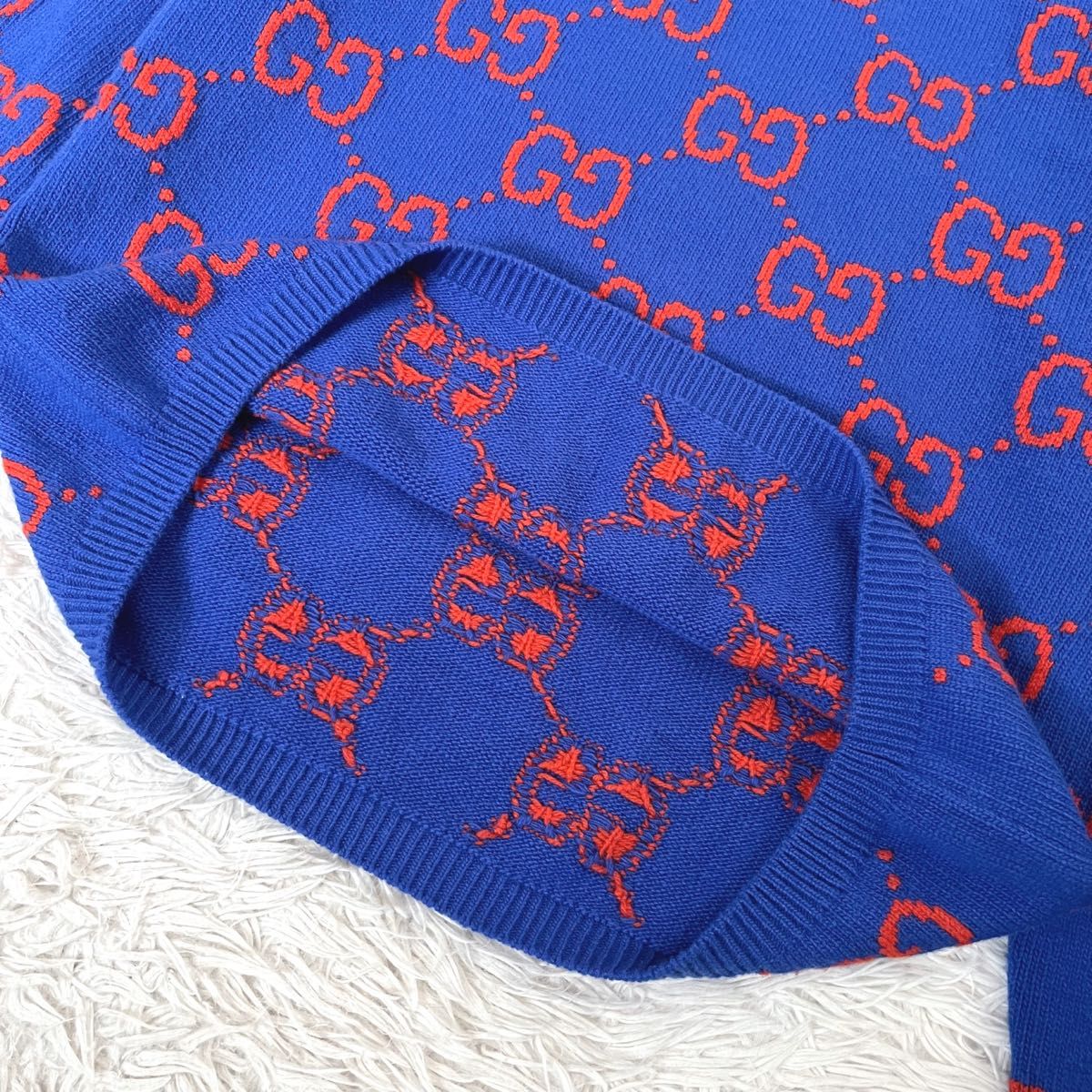 未使用級】グッチ GUCCI 22ssモデル 現行 ニット セーター GG柄 未使用級】グッチ GUCCI 22ssモデル 現行 ニット セーター GG柄