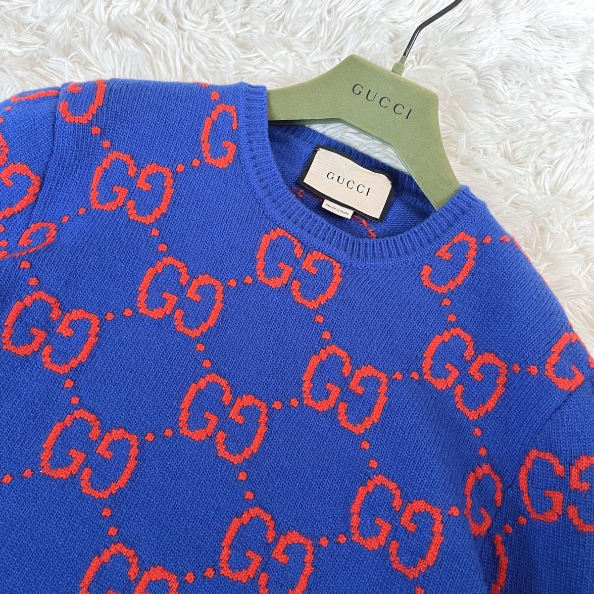 未使用級】グッチ GUCCI 22ssモデル 現行 ニット セーター GG柄 未使用級】グッチ GUCCI 22ssモデル 現行 ニット セーター GG柄