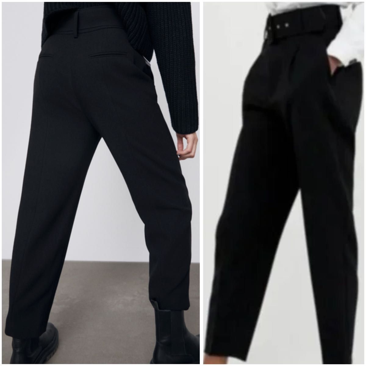 ザラ・ZARA レディース 布張り ベルト付きパンツ スラックス ザラ・ZARA レディース 布張り ベルト付きパンツ スラックス