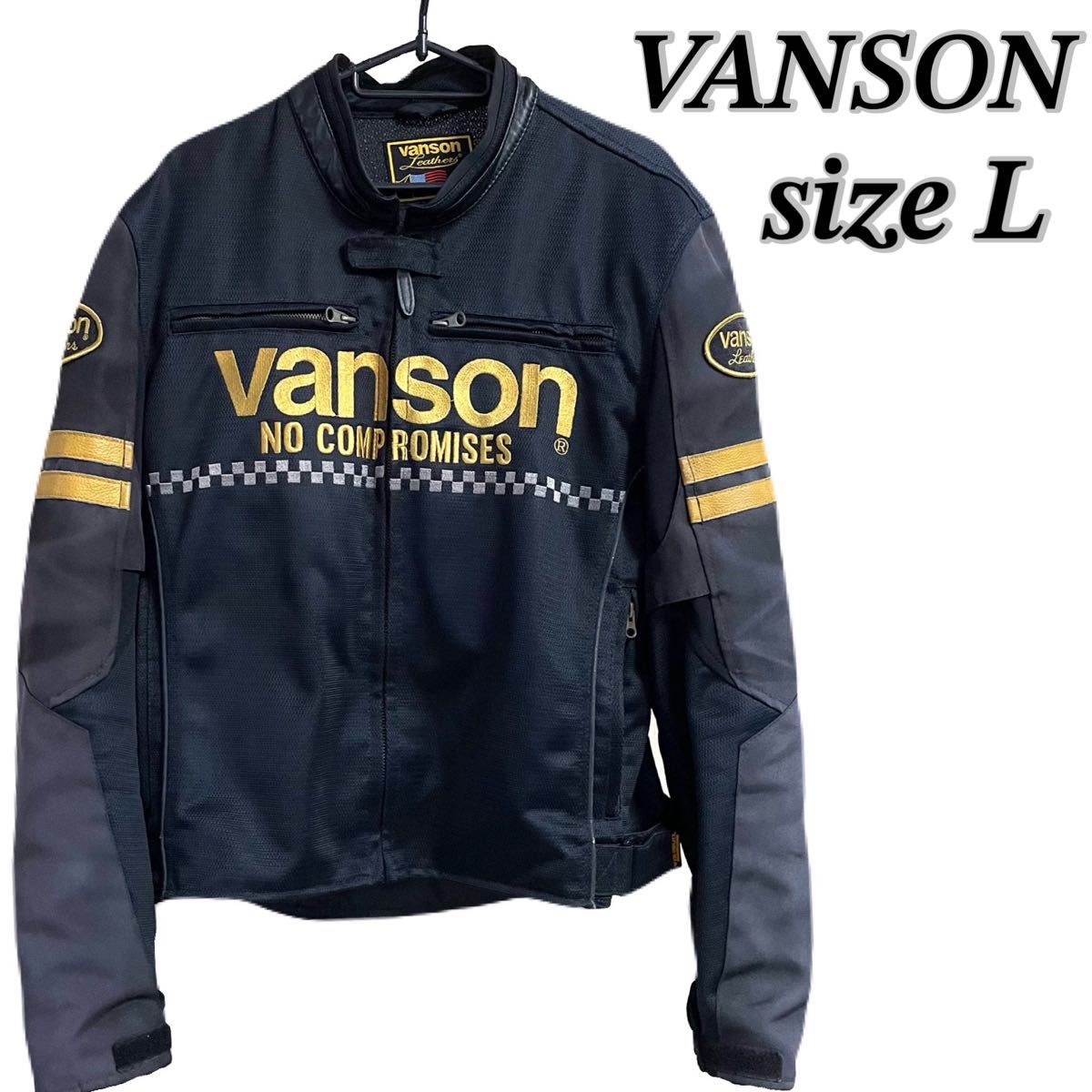 VANSON メッシュライダースジャケット ロゴ刺繍 ストレッチ VANSON メッシュライダースジャケット ロゴ刺繍 ストレッチ