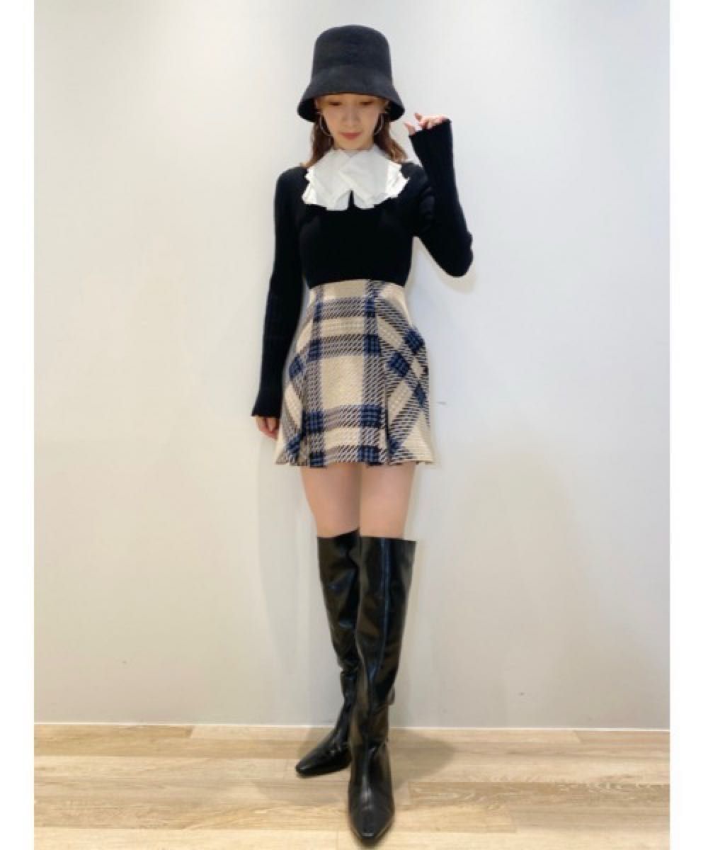 SNIDEL スナイデル ロービングチェックミニスカート IVR size0 SNIDEL スナイデル ロービングチェックミニスカート IVR size0