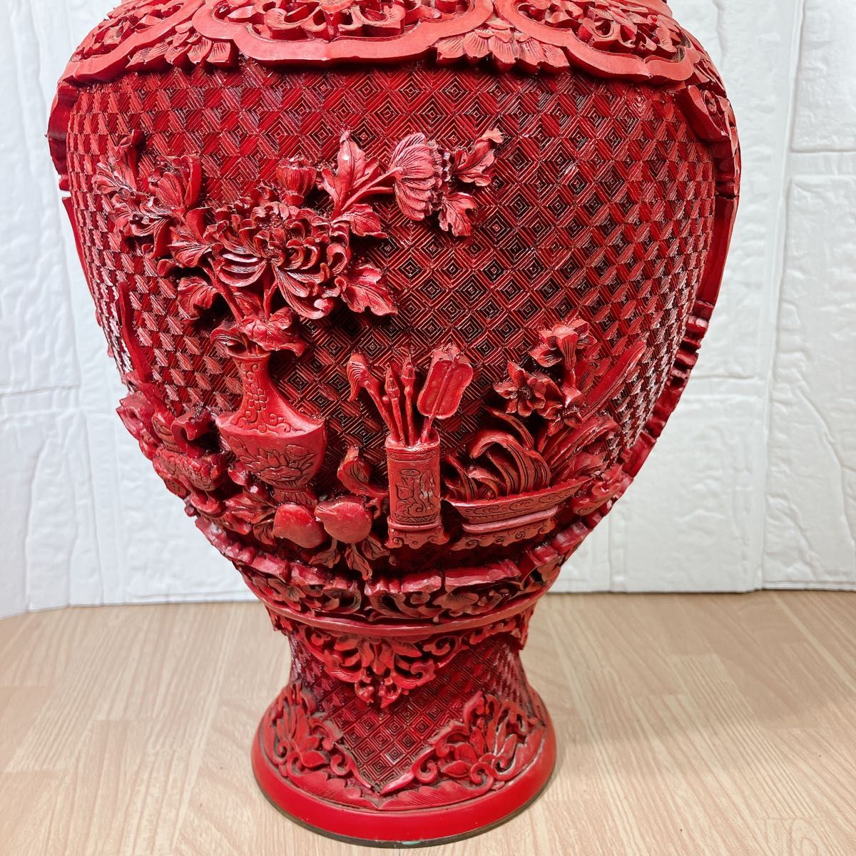 中国堆朱花瓶 アンティーク フラワーベース 花瓶 インテリア 古 中国堆朱花瓶 アンティーク フラワーベース 花瓶 インテリア 古