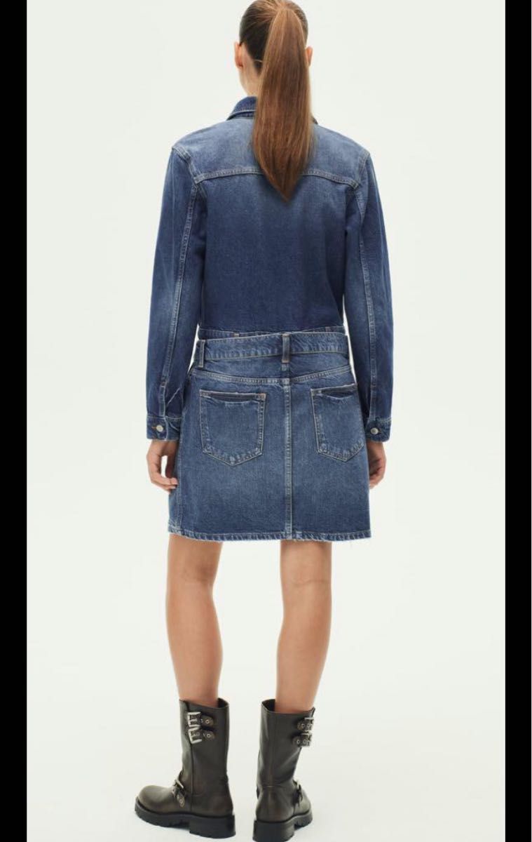 ZARA デニムミニワンピース長袖 フリンジ アシンメトリー ザラ ZARA デニムミニワンピース長袖 フリンジ アシンメトリー ザラ