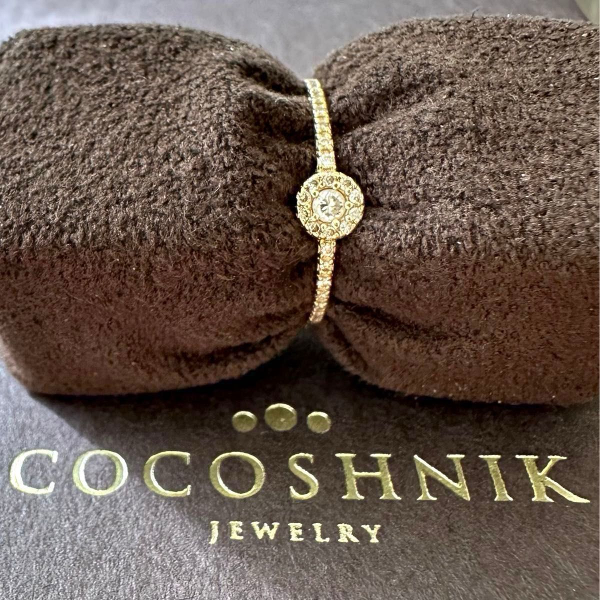 COCOSHNIK K18YG ダイヤモンド リング ハーフエタニティ 10号 COCOSHNIK K18YG ダイヤモンド リング ハーフエタニティ 10号