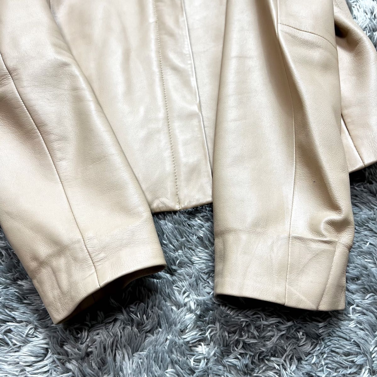 Rouge vif ルージュビフ ラムレザー 羊革 ノーカラージャケット Rouge vif ルージュビフ ラムレザー 羊革 ノーカラージャケット